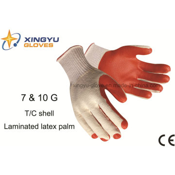 T/C Shell Laminated Latex Palm Safety Work Glove (S1201)